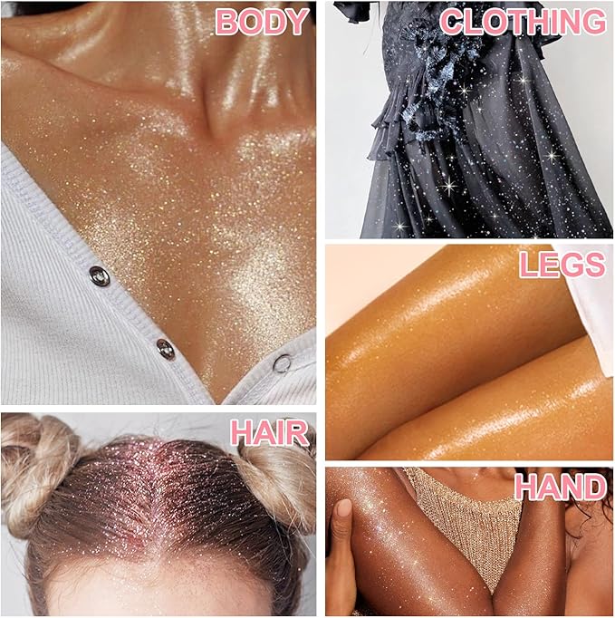Hair and Body Glitter Spray, 60ml Pink Glitter Hairspray Dry Powder Makeup for Clothes, Festival Rave Prom Loose Sparkle Powder,Holographic Ultra Fine Glitters for Crafts (Pink)