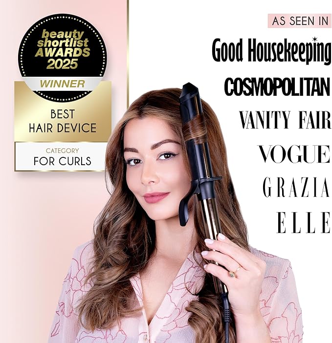 ELLA BELLA® Curling Iron 1.25" • Professional Hair Curler • Curling Wand • Ceramic Curling Irons • Transform Your Look in Seconds • Suitable for All Hair Types • Say Goodbye to Heat Damage