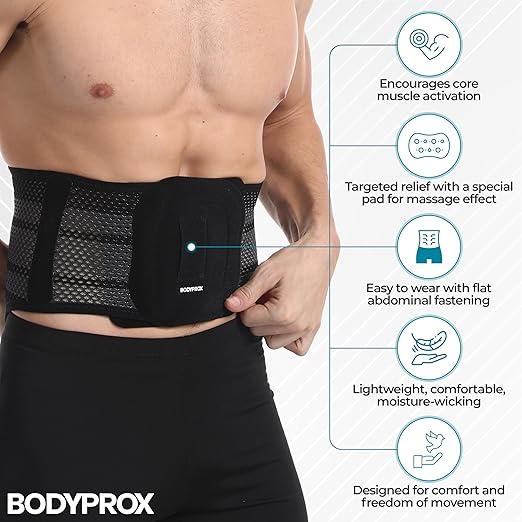 Bodyprox Breathable Back Brace, Back Support Brace for Men and Women.