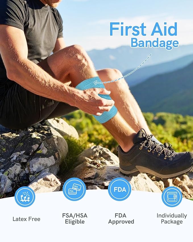 FriCARE Self Adhesive Bandage Wrap, Medical Tape in First Aid Kit, Cohesive Bandages for Wounds Sport Vet, 2 inches X 5 Yards 6 Rolls, Kismet Dream