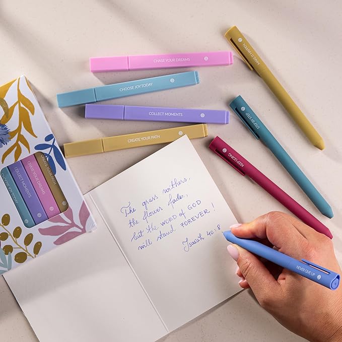 DIVERSEBEE Aesthetic Highlighters and Gel Pens, Pastel Bible Highlighters No Bleed, 8 Pack Assorted Colors Cute Journaling Pens, Bible Study Supplies (Create)