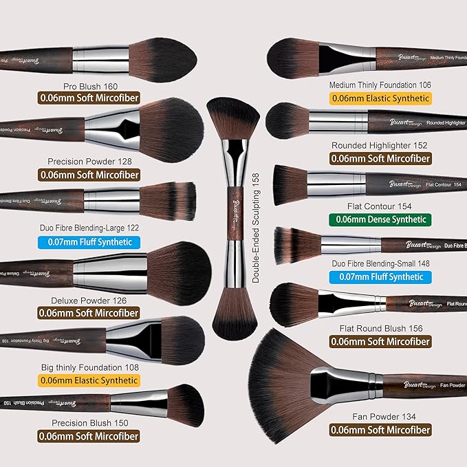 Bueart Design 38Pcs Professional Makeup Brushes Set With Extra Large Holder,Premium Soft Synthetic Brush For Foundation Blush Powder Contour Concealer Blending Bronzer Eyeshadow