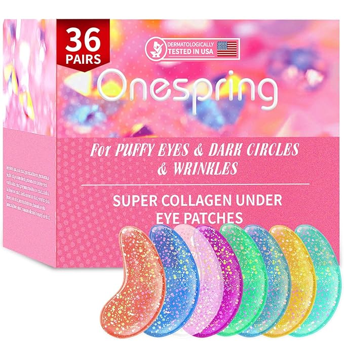 Eye Masks (36 Pairs) - Under Eye Patches for Relieves Dark Circles, Fine Lines and Puffiness, Revitalizing Eye Gel Pads - Ideal for Daily Skin Care & Gift Choice