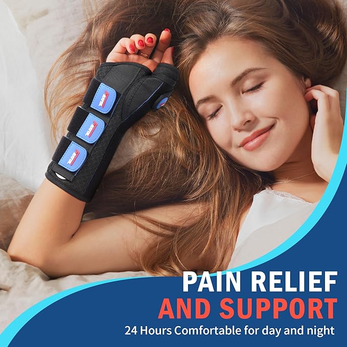 FEATOL 2 Pack Wrist Brace with Thumb Spica Splint for De Quervain's Tenosynovitis, Carpal Tunnel, Tendonitis, Arthritis-Thumb Brace for Pain Relief-Left And Right Hand-Medium/Large