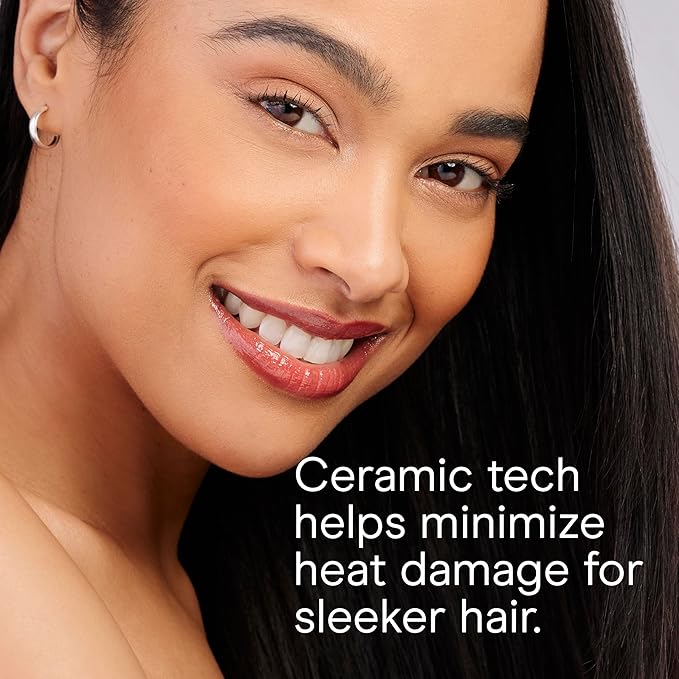 INFINITI PRO CONAIR SmoothWrap Dual Ion 1 Inch Flat Iron Hair Straightener, 1-Inch Flat Iron Produces More Volume and Less Frizz, 5 Heat Settings, For All Hair Types and Textures, Blue