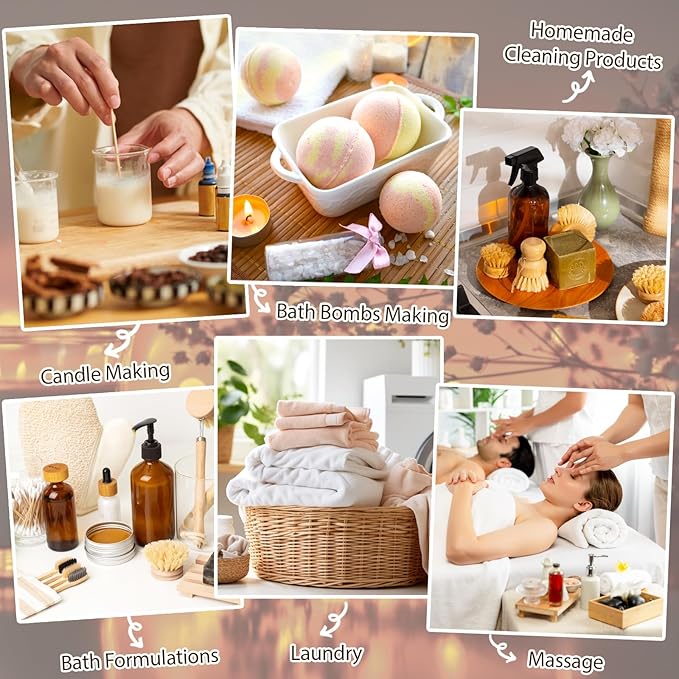 Essential Oil Set, 32 Pcs Fragrance Aromatherapy Oils for Skin, Diffusers, Home Care, Humidifier Laundry, Candle Making - Tea Tree, Sandalwood, Lavender, Vanilla, Eucalyptus and More(5mL)