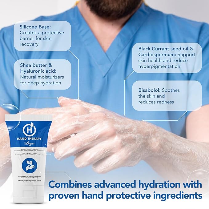 Staudt Hand Therapy Cream - Hydrating & Moisturizing Dry Hands Cream with Shea Butter & Hyaluronic Acid - Hand Moisturizer - Nourishing Hand Lotion - Luxurious Hand Care for Red, Dry & Irritated Hands