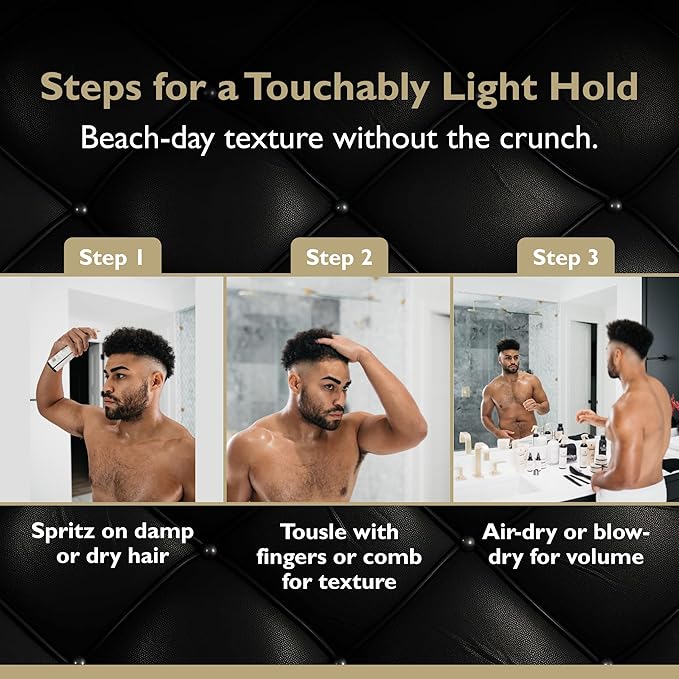 Sea Salt Spray – Lightweight Texture, Volume, and Flexible Hold with Epsom Salt & Pro-Vitamin B5 (2-pack, Saffron Ember)