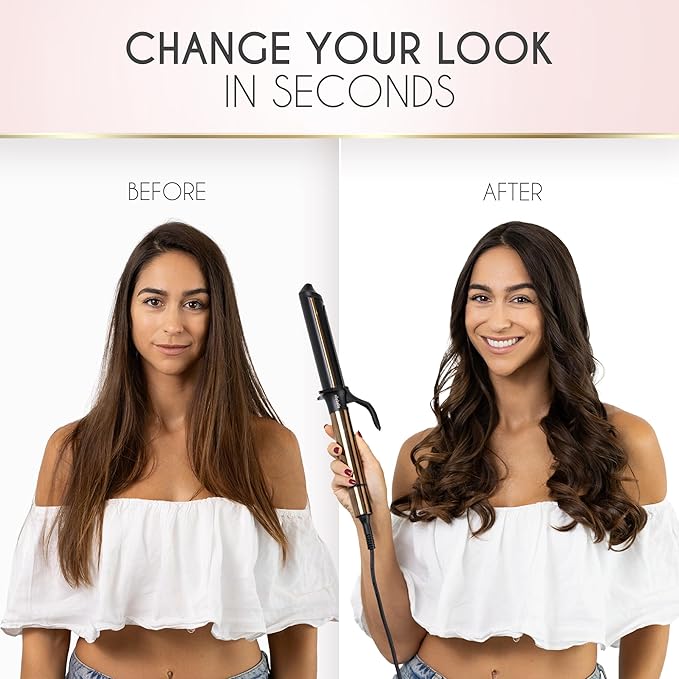 ELLA BELLA® Curling Iron 1.25" • Professional Hair Curler • Curling Wand • Ceramic Curling Irons • Transform Your Look in Seconds • Suitable for All Hair Types • Say Goodbye to Heat Damage