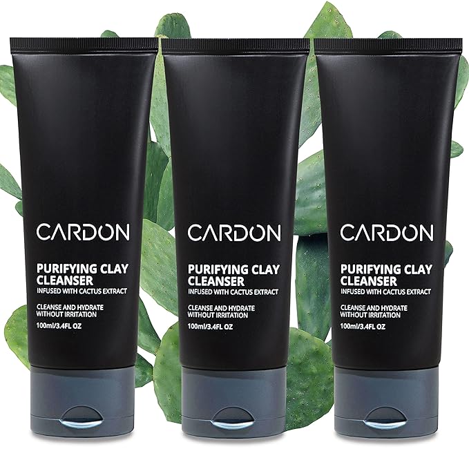 Cardon Men's Deep Pore Cleaning Clay Face Wash, 4x Better Than Charcoal, Oily, Acne-Prone Skin | Korean Premium Skin Care | Remove Face Oil & Dirt, (3 CT)