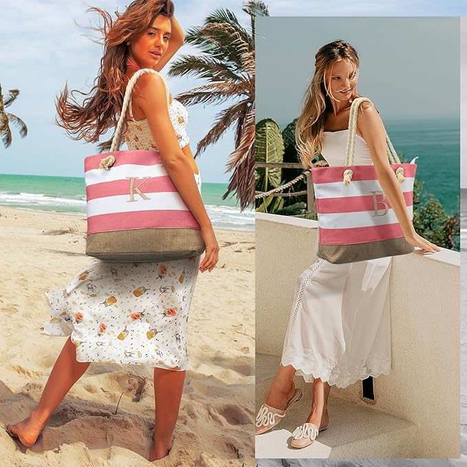 YOOLIFE Beach Bags for Women - Travel Canvas Beach Tote, Pool Waterproof Bag, Travel Essentials, Gifts for Women Birthday