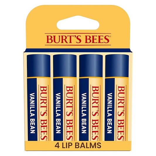 Burt's Bees 100% Natural Moisturizing Lip Balm, Vanilla Bean - 4 Tubes