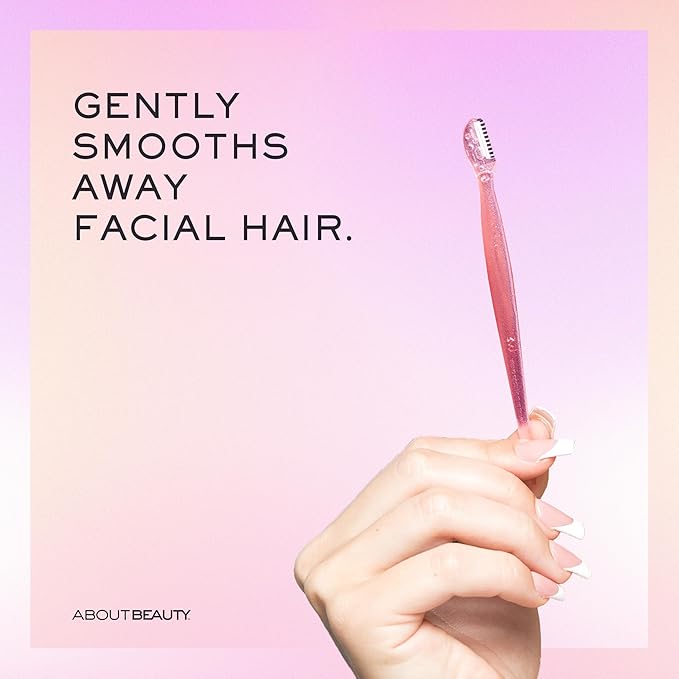 About Face Facial Razor & Eyebrow Shaper (3 Ct) - Removes Peach Fuzz on Cheeks, Chin, or Forehead & Delicately Shapes Eyebrows
