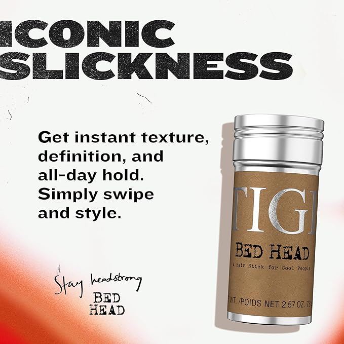 TIGI Bed Head Hair Wax Stick – Strong Hold with Triple Wax Formulation for Slick Back Hair Styling and Smoothing Flyaways, 2.57 oz
