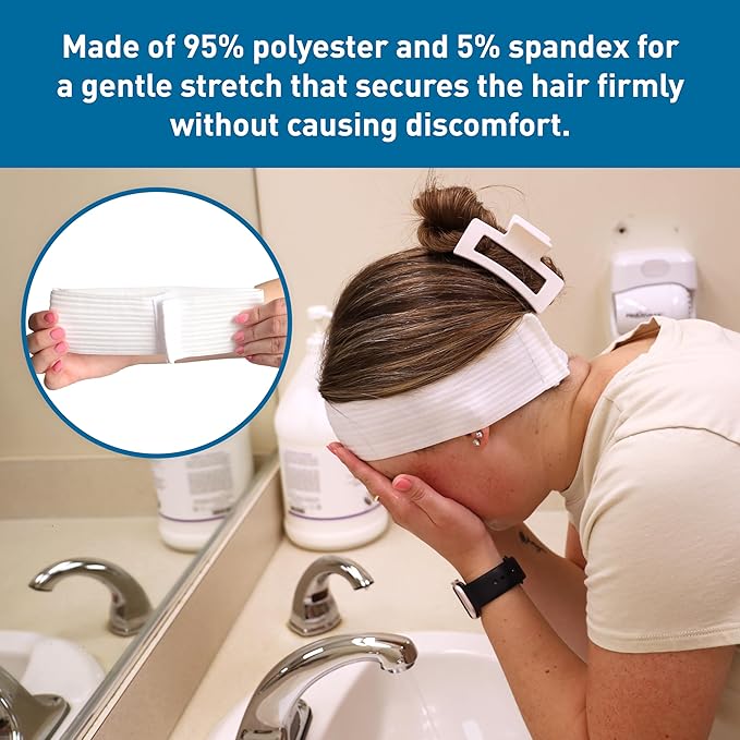 BodyMed Disposable Medical & Spa Headbands - 48 Count, Easy Closure for One-Time Use in Clinical & Spa Setting