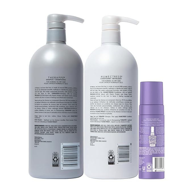 Nexxus Shampoo and Conditioner Therappe Humectress 2ct 33.8 oz & Hy-Volume Weightless Lift Cloud Foam Treatment 5.5 oz