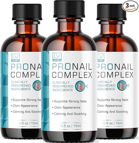 (3 Pack) Pronail Complex - Original Formula Toenail Treatment Pronail Complex Liquid Drops Premium Formula Extra Strength, Pro Nail Complex Oil Liquid Drop All Natural Support, 3 Bottles for 3 Months