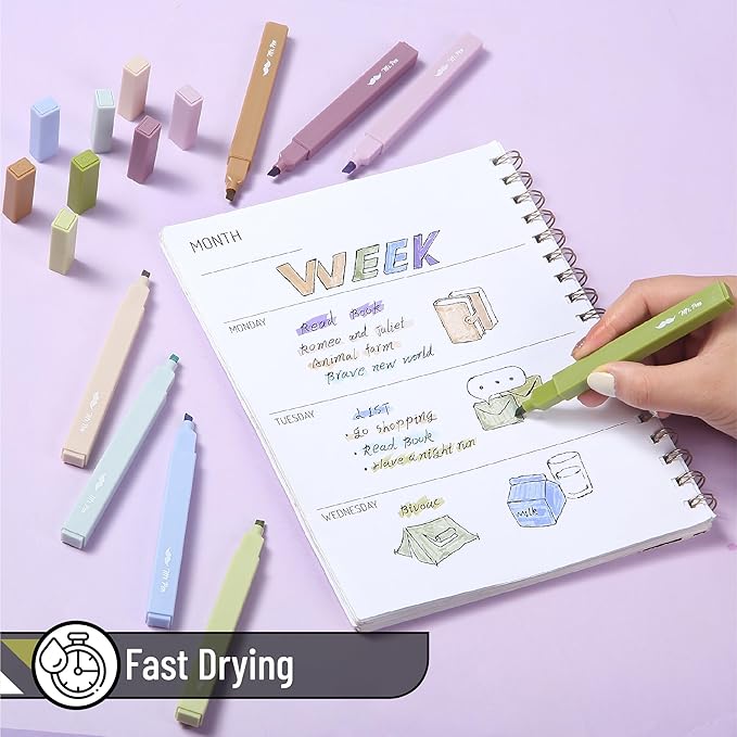 Mr. Pen- Aesthetic Highlighters, 8 Pack, Chisel Tip, Verdant Earth, Cute Highlighters Assorted Colors