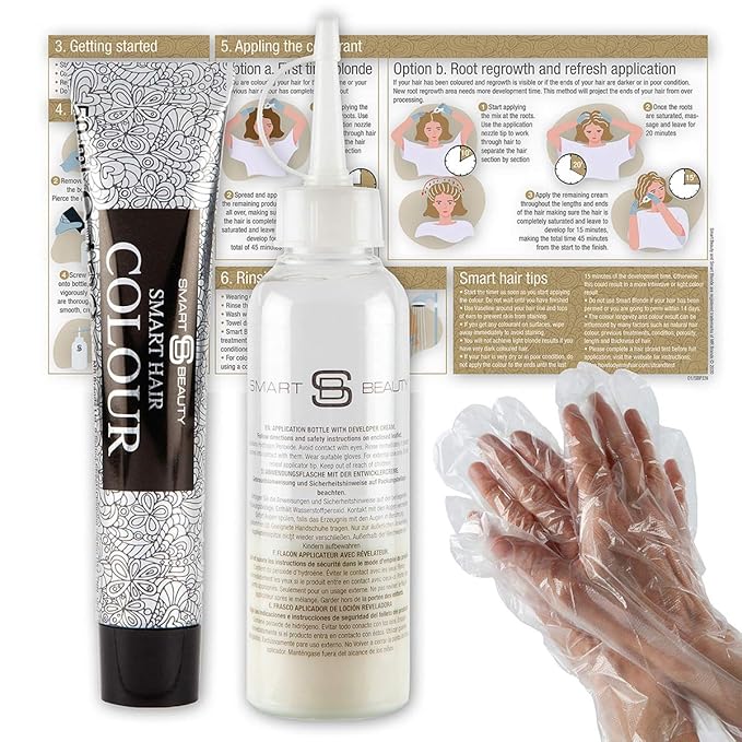 Smart Beauty Platinum Blonde Hair Dye Permanent, with Plex Anti-Breakage Technology that Protects Rebuilds Restores Hair Structure, Permanent Hair Colour, Bleach Hair Dye, Vegan, Cruelty Free