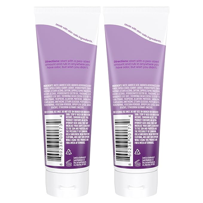 Lume Whole Body Deodorant - Invisible Cream Tube - 72 Hour Odor Control - Aluminum Free, Baking Soda Free, Skin Safe - 3.0 ounce (Pack of 2) (Lavender Sage)