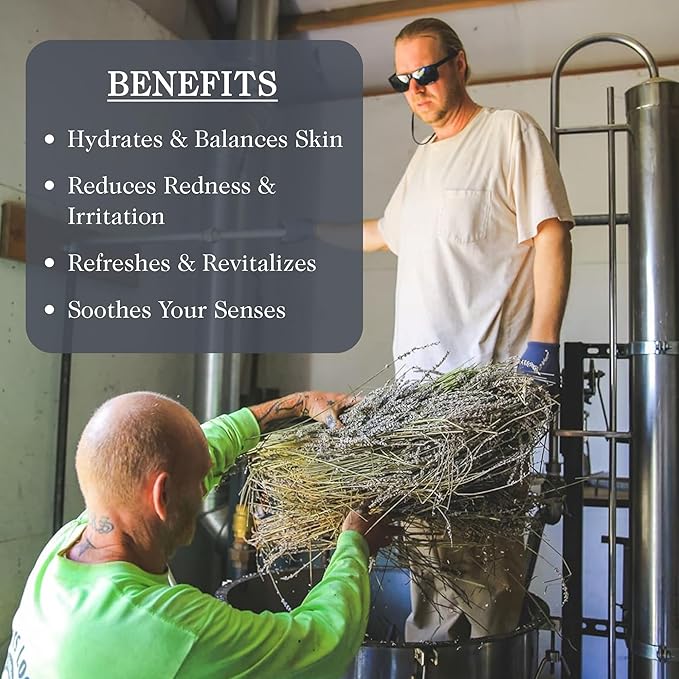 Organic Water Hydrosol Lavender Spray - Floral Water for Skincare, Aromatherapy, Stress Relief & Relaxation, Natural Facial Toner, Body Mist, Room & Linen Spray, Made in USA - 1 Gallon