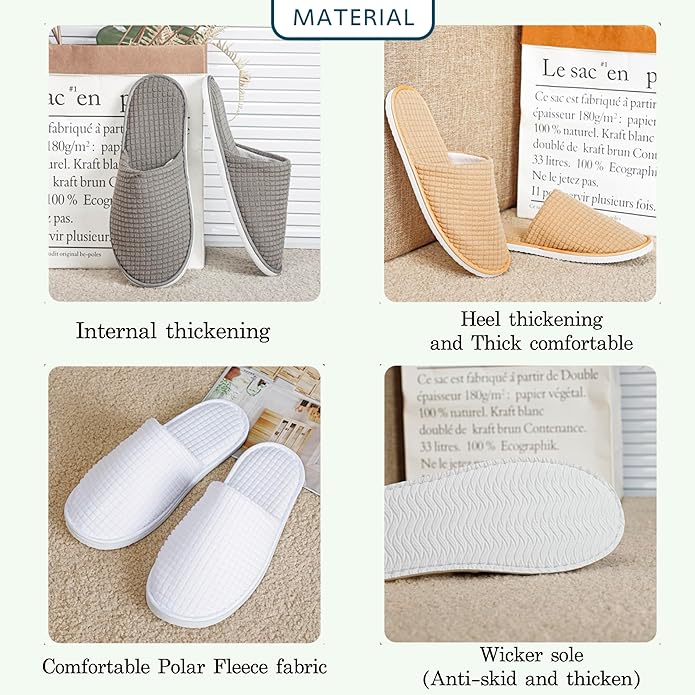 6-10 Pairs Spa Slippers, Non Slip Disposable Slippers For Guest, Washable Reusable, Which Can Be Used As Women Men, House, Indoor, Bathroom, Bedroom, Hotel, Bride Slippers