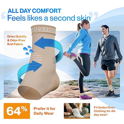 Modvel Foot & Ankle Brace Socks for Sprained Ankle Compression Sleeve - Foot Support for Women & Men - Tendonitis & Arthritis Ankle Brace Sports Running, Torn Ligaments & Women Stabilizing Ankle Wrap