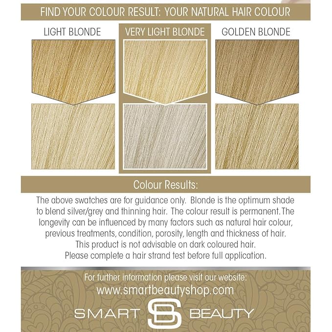Smart Beauty Platinum Blonde Hair Dye Permanent, with Plex Anti-Breakage Technology that Protects Rebuilds Restores Hair Structure, Permanent Hair Colour, Bleach Hair Dye, Vegan, Cruelty Free