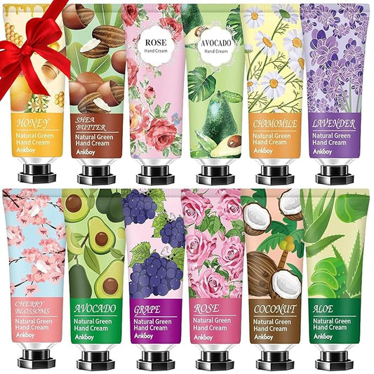 12 Pack Hand Cream for Dry Cracked Hands,Valentines Day Gifts for Her,Galentines Gifts for Women, Natural Hand Lotion Travel Size,Mini Lotion Gifts for Teacher