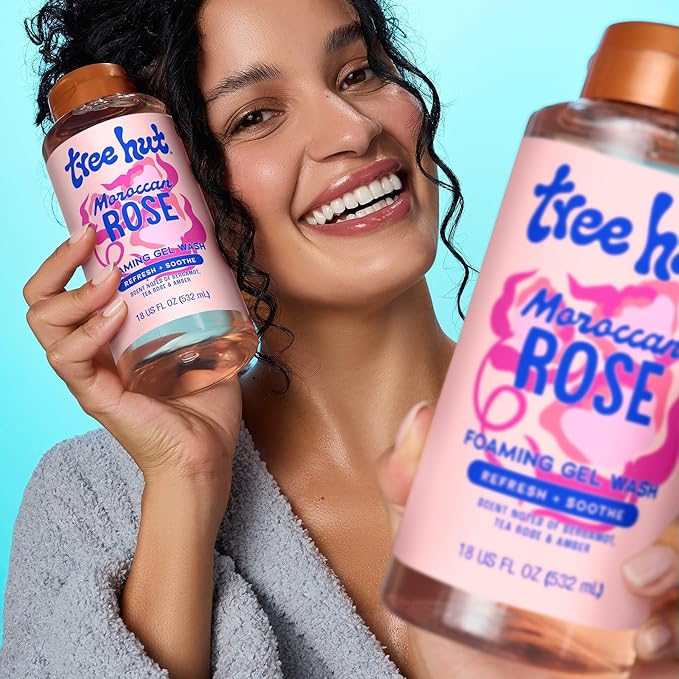 Tree Hut Moroccan Rose Nourishing & Moisturizing Foaming Gel Wash, 18 oz., Hydrating