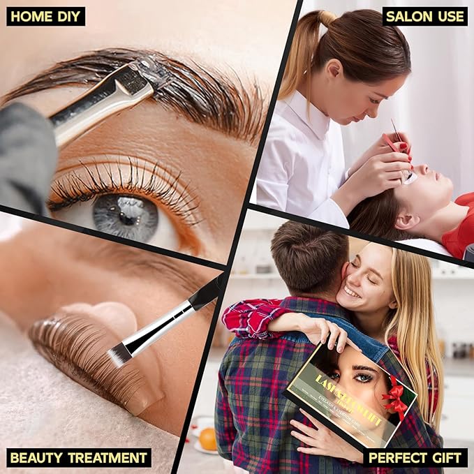 6 IN 1 Lash Lift & Brow Lamination Kit with Black Dark Brown, Home Lash Lift Kit, Quick Lash Curled Brow Perming with All Tools, Safe and Effective Result, Lasts for 6-8 Weeks, Christmas Gift for Her