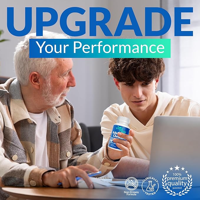 Adult Calm Magnesium Chewables – Magnesium, Ashwagandha & L-Theanine Supplement for Stress, Mood & Relaxation, High Absorption, Non-GMO, Grape Flavor (60 Chewables)