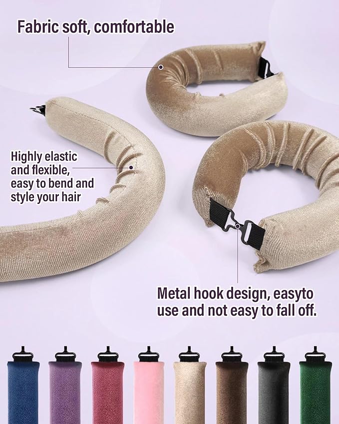 Heatless Hair Curler Overnight Curls-3 Pcs No Heat Curling Blowout Rod to Sleep In,Hair Rollers with Satin Scarf