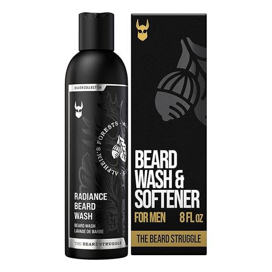 The Beard Struggle Radiance Beard Wash – Silver Collection, Alfheim’s Forests – Deep Clean & Hydrated Care – Beard Cleanser for Men (8 fl oz)