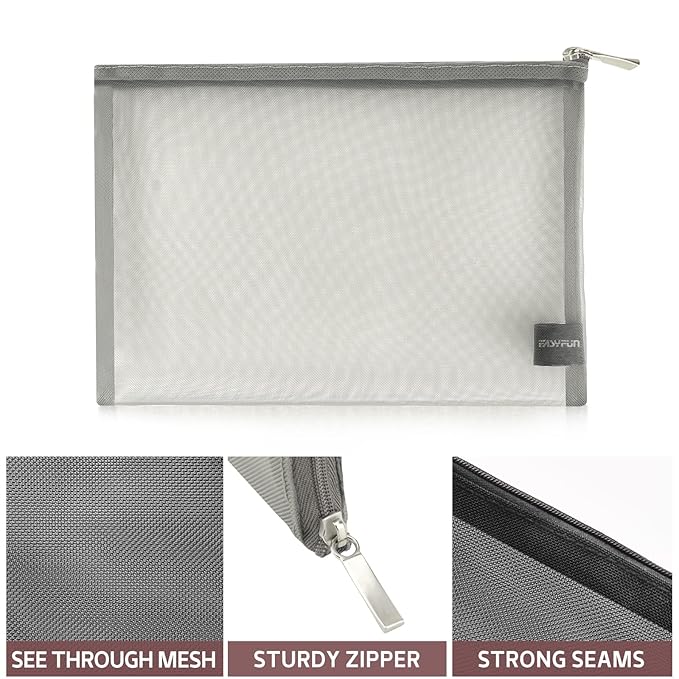 EASYFUN 6 Pieces Mesh Cosmetic Bag With Zipper Portable Travel Organizing Zipper Pouch Toiletries Makeup Pouches For Home Travel Accessories Diaper Bag