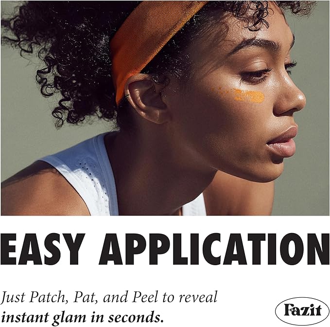 Fazit Makeup Patches - Orange Game Day Speckles - Glow Up Make-Up Patches - Cute Glitter Makeup Accessories for Women - Cosmetic Glitter for Face