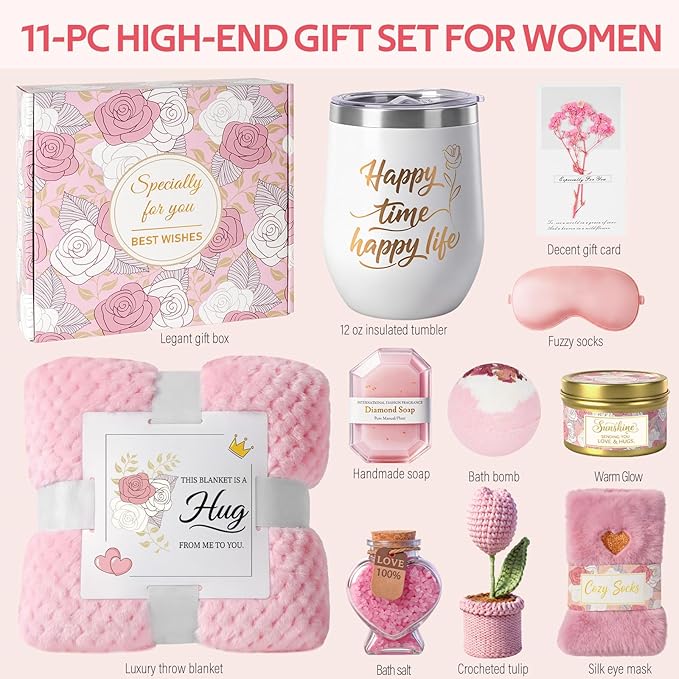 Birthday Gift Get Well Soon Gift -Valentines Day Gifts for Her Women Daughter Girlfriend Sister Wife Grandma,Self Care Gift Kit Get Well Relaxing Spa,Thinking of You Sympathy Gifts,Encouragement