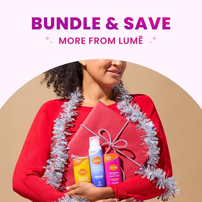 Lume Whole Body Deodorant - Invisible Cream Tube and Solid Stick - 72 Hour Odor Control - Aluminum Free, Baking Soda Free, Skin Loving - 3.0 Ounce Tube and 2.6 Ounce Solid Stick Bundle (Fresh Alpine)