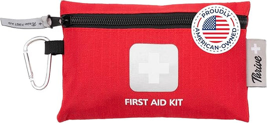 Thrive Mini First Aid Kit - Waterproof Rip-Stop Travel Med Kit, Compact Travel Essentials, 66-Piece Set