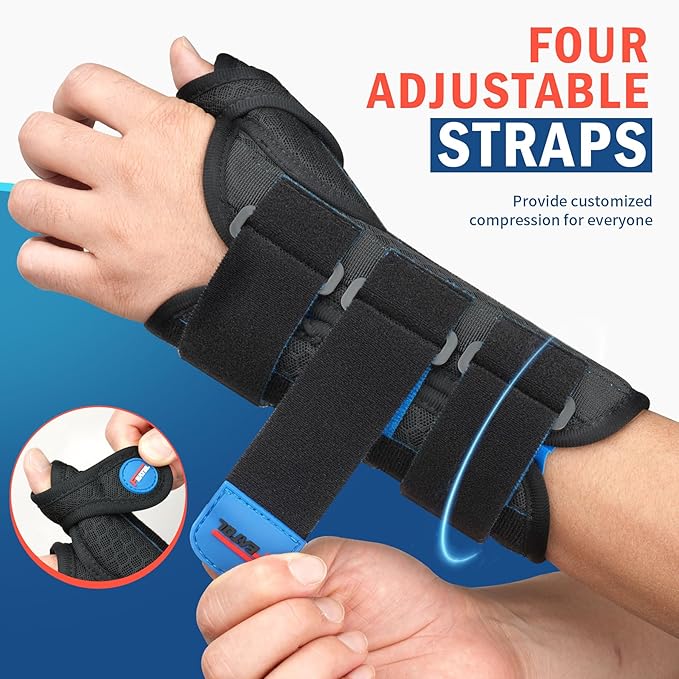 FEATOL 2 Pack Wrist Brace with Thumb Spica Splint for De Quervain's Tenosynovitis, Carpal Tunnel, Tendonitis, Arthritis-Thumb Brace for Pain Relief-Left And Right Hand-Medium/Large