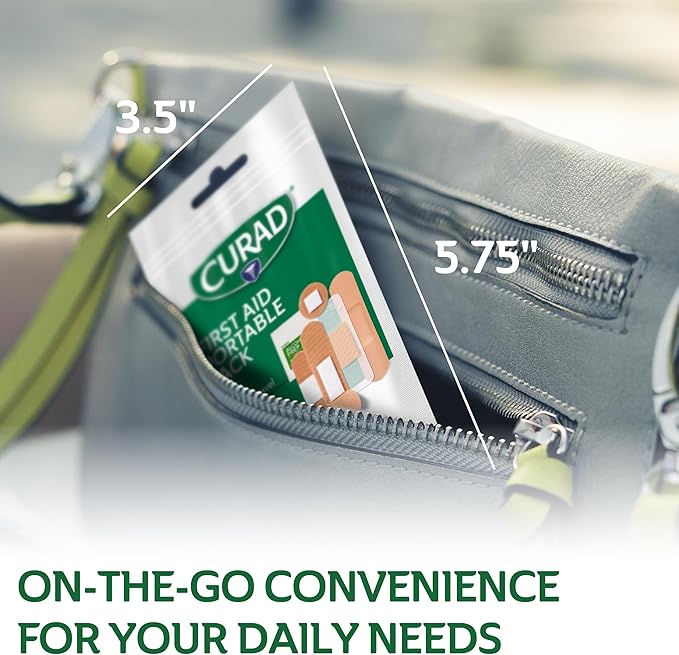 CURAD First Aid Portable, 15 - Count On-The-Go Essentials, (Pack of 48)