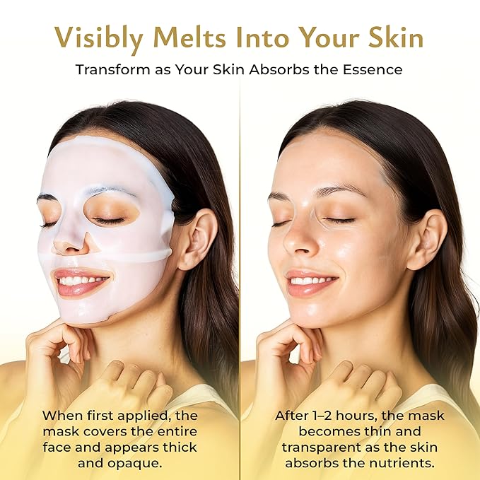 Radiance Bio Collagen Real Deep Mask - Hydrating Collagen Face Mask with Hyaluronic Acid, Amino Acids, Red Algae - Deep Moisture, Barrier Support for Supple, Plump, Dewy, Glowing Radiant Skin - 4-Pack