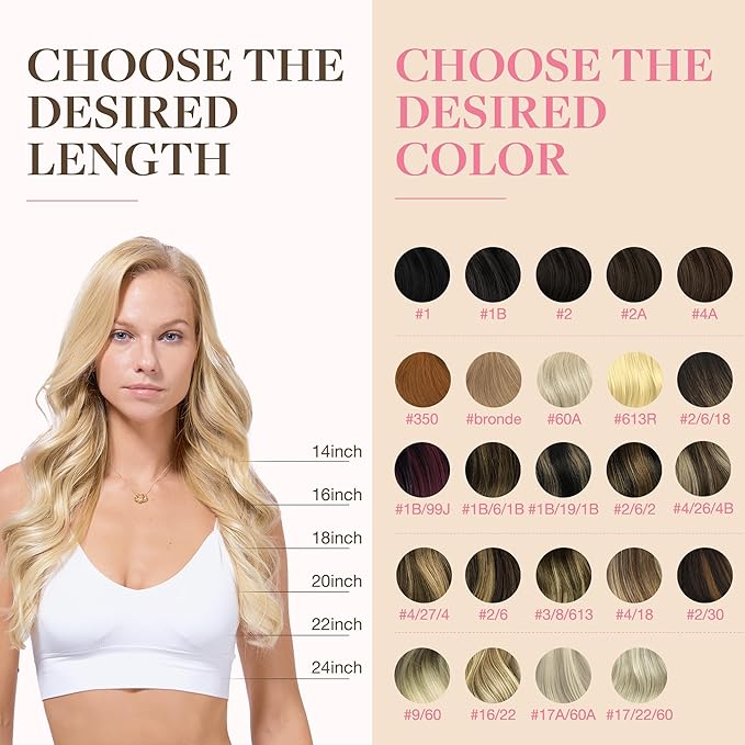 GOO GOO Tape in Hair Extensions Human Hair, 18D/22F Dirty Blonde Highlights, 20inch 50g 20pcs, Skin Weft Seamless Invisible, Silky Straight with Thick Ends, Remy Human Hair