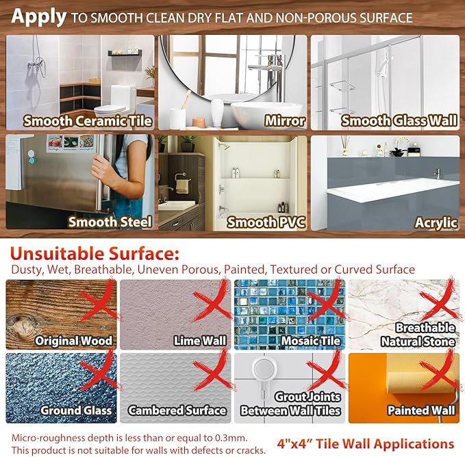 TAILI Grab Bars for Bathtubs and Showers 2 Pack Suction Grab Bar, Heavy Duty Shower Handle Removable Bath Handrails for Seniors and Elderly, Bathroom Safety Grip No Drilling Waterproof,Wood Grain