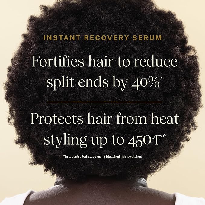 JVN Complete Instant Recovery Hair Serum, 1.0 Fl Oz, Frizz Fighting, Heat Protectant, Hair Smoothing Cream Strengthens & Repairs Damage, Silicone Free