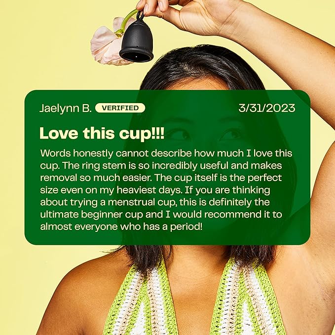 Viv for Your V Large Premium Menstrual Cups for Heavy Flow, Pull Tab Ring Stem Easy Removal, Soft Tampon Alternative, Comfortable 12 Hour Wear, Medical-Grade Silicone Reusable Period Cup