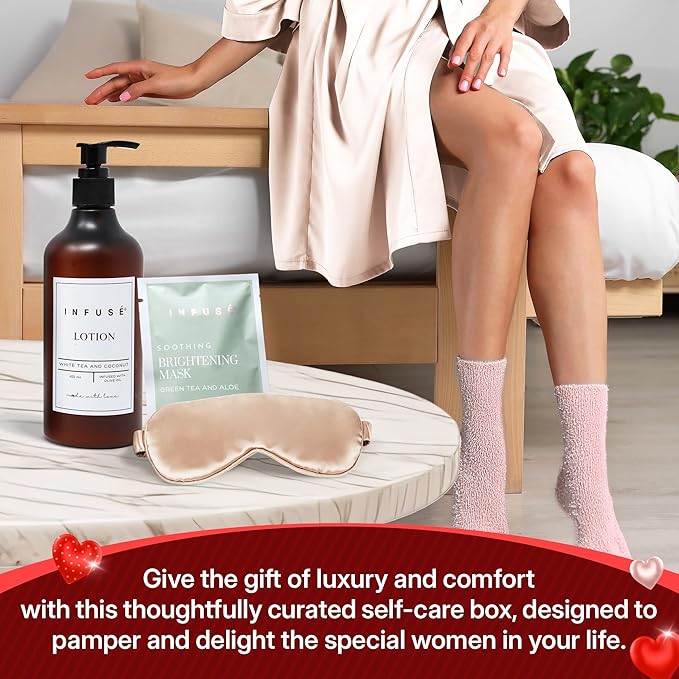 10-Piece Spa Gift Box for Women | Self-Care Set with Eye Mask, Loofa,Bath Bombs,Face Masks,Bubble Bath, Lotion, Body Wash & Bath Salt | Gift for Mom, Grandma, Wife, Bridesmaid or Loved Ones