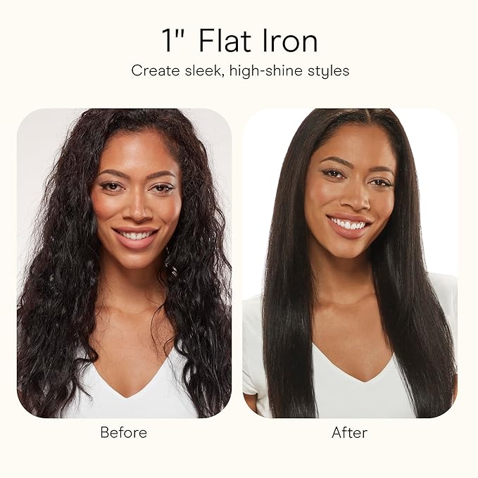 INFINITI PRO CONAIR SmoothWrap Dual Ion 1 Inch Flat Iron Hair Straightener, 1-Inch Flat Iron Produces More Volume and Less Frizz, 5 Heat Settings, For All Hair Types and Textures, Blue