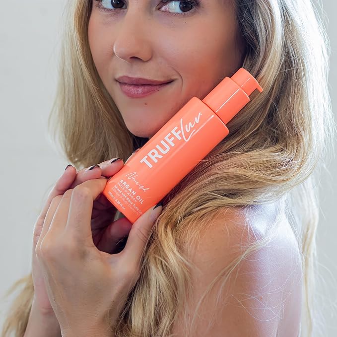 TruffLuv | Nourish Collection Argan Oil, Infused with Black Truffle Extract, Hydrating and Repairing Hair Serum, Smooths Frizz, Repairs Split Ends, Boost Shine, Paraben Free, Sulfate Free, 3.38 Fl Oz