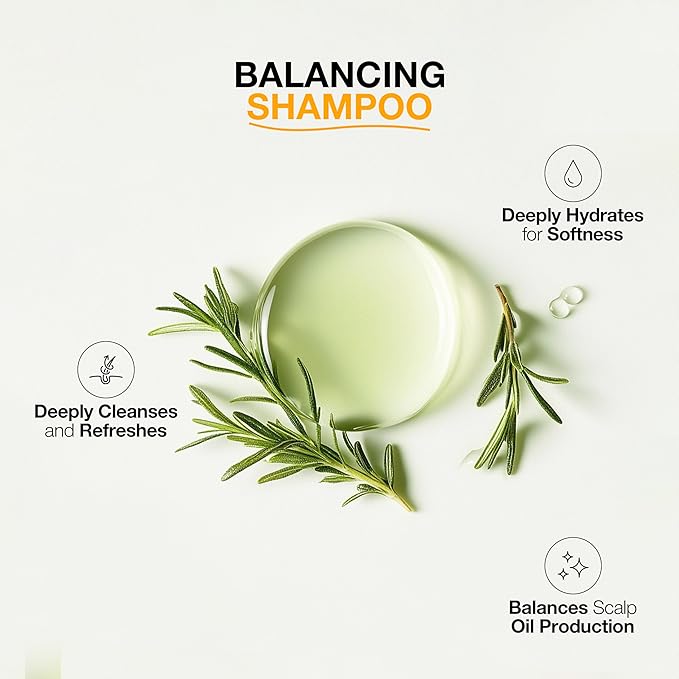 GK HAIR Balancing Shampoo Repairs Dry Damage For Oily Flaky Itchy Scalp Thinning Removes Impurities Deep Cleansing Natural Moisture Keratin Treatment Sulfate Parabem Free All Hair Types - 33.8 Ounce